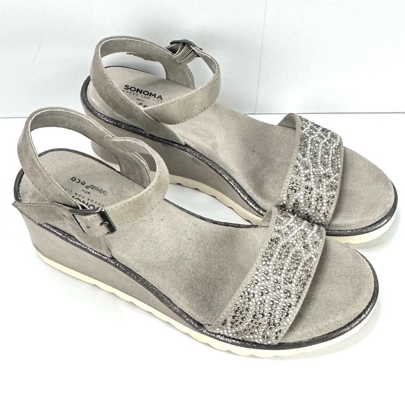 Sonoma Good For Life Ortholite Foam Gray Suede Rhinestones Women’s - Picture 3 of 11